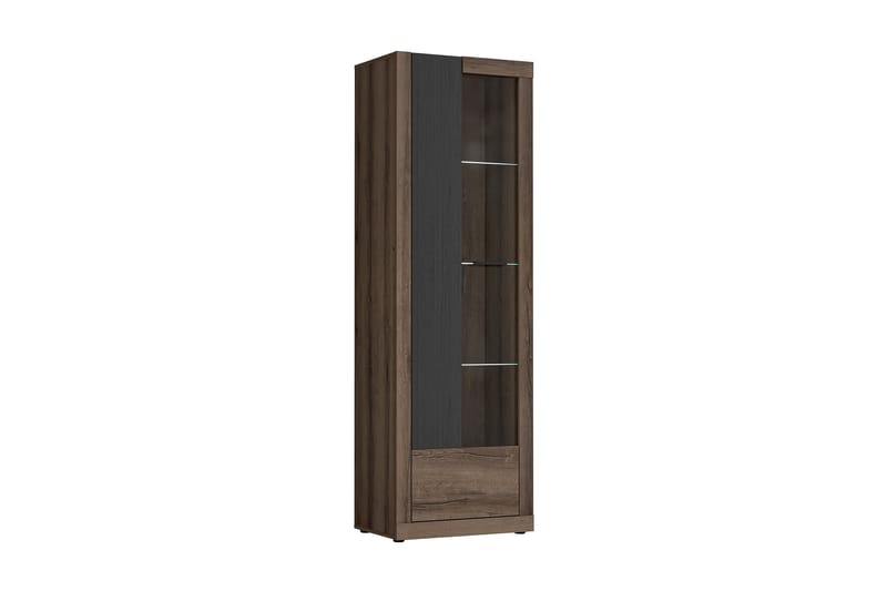 Elhovo Vitrineskap 41x63 cm - Brun - Oppbevaring - Skap - Vitrineskap