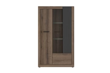 Elhovo Vitrineskap 41x93 cm - Brun - Oppbevaring - Skap - Vitrineskap