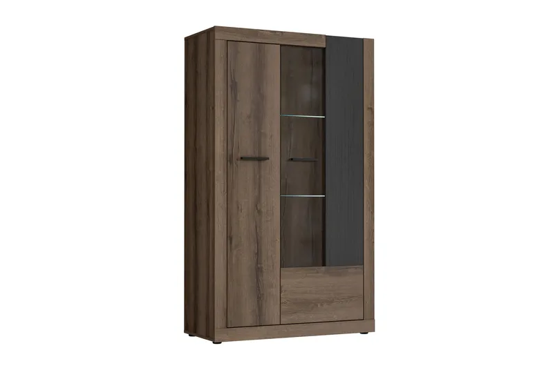 Elhovo Vitrineskap 41x93 cm - Brun - Oppbevaring - Skap - Vitrineskap