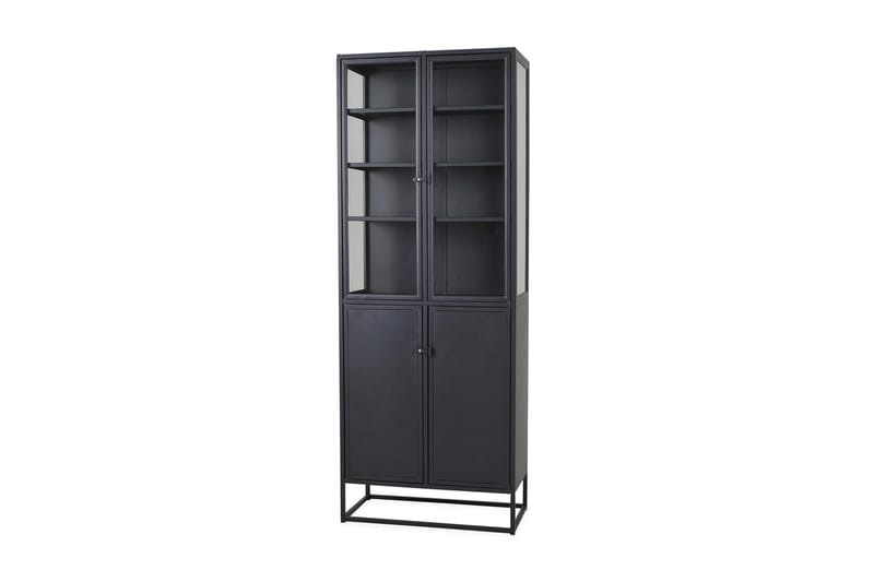 Ellary Vitrineskap 80 cm - Svart - Oppbevaring - Skap - Vitrineskap