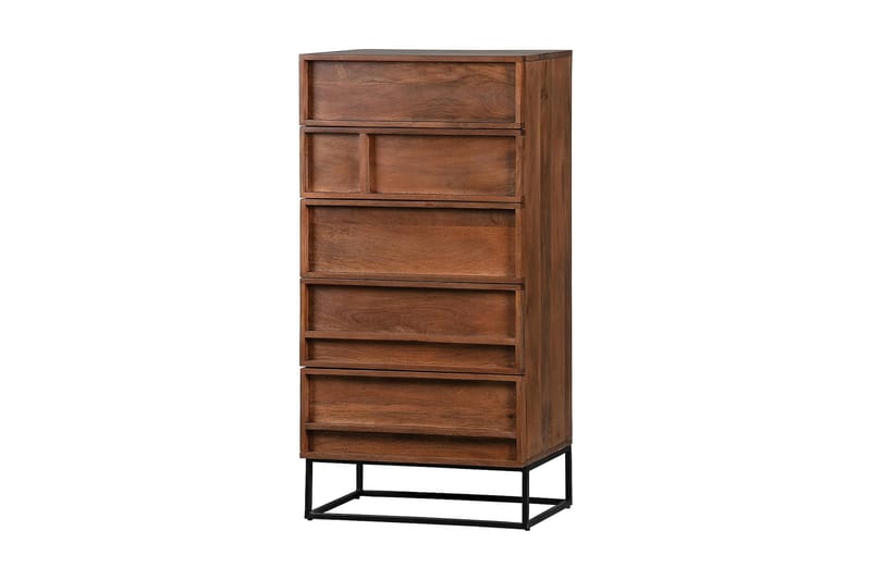 Forrestina Vitrineskap 60x40 cm 5 Skuffer - Mangotre/Beige - Oppbevaring - Skap - Vitrineskap