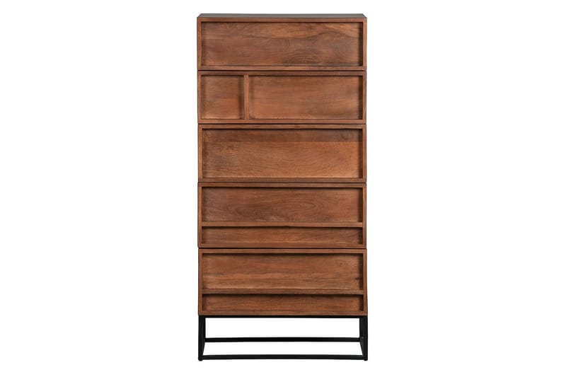 Forrestina Vitrineskap 60x40 cm 5 Skuffer - Mangotre/Beige - Oppbevaring - Skap - Vitrineskap
