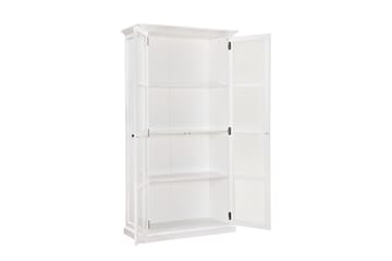 Hampton Vitrineskap 100 cm 3 Hyller 2 Dører - Hvit - Oppbevaring - Skap - Vitrineskap
