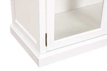 Hampton Vitrineskap 100 cm 3 Hyller 2 Dører - Hvit - Oppbevaring - Skap - Vitrineskap