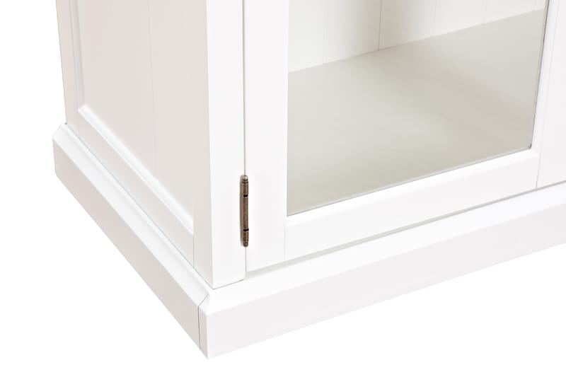 Hampton Vitrineskap 100 cm 3 Hyller 2 Dører - Hvit - Oppbevaring - Skap - Vitrineskap