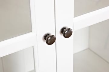 Hampton Vitrineskap 100 cm 3 Hyller 2 Dører - Hvit - Oppbevaring - Skap - Vitrineskap