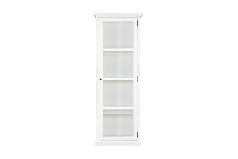 Hampton Vitrineskap 70 cm 3 Hyller Dør - Hvit - Oppbevaring - Skap - Vitrineskap