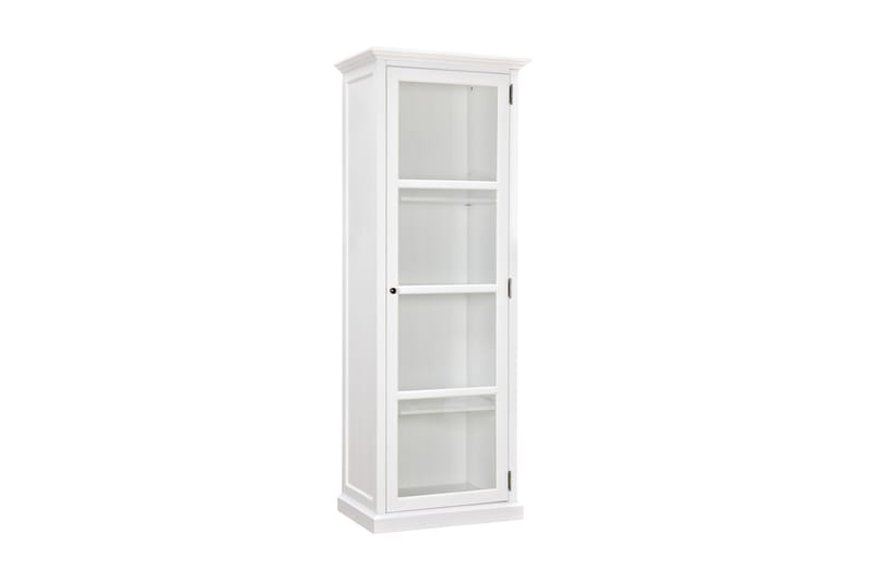 Hampton Vitrineskap 70 cm 3 Hyller Dør - Hvit - Oppbevaring - Skap - Vitrineskap