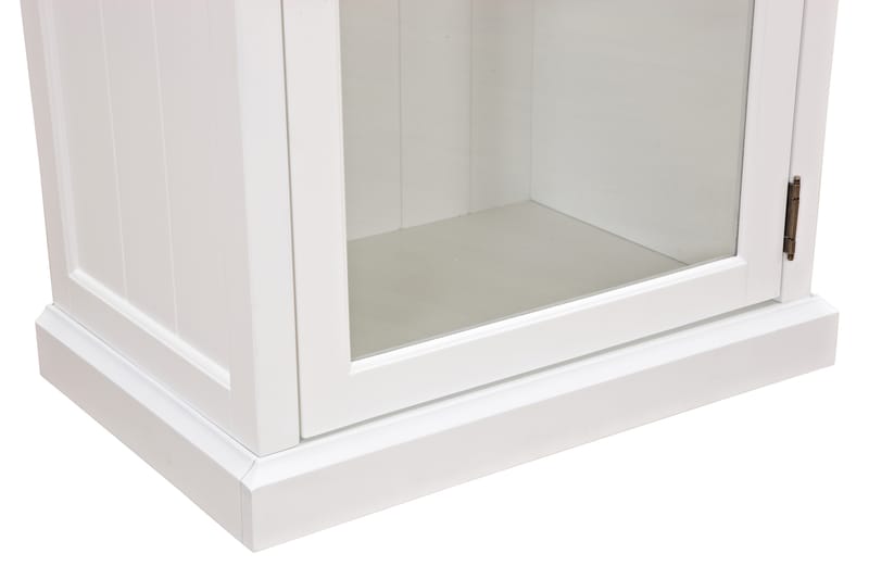 Hampton Vitrineskap 70 cm 3 Hyller Dør - Hvit - Oppbevaring - Skap - Vitrineskap