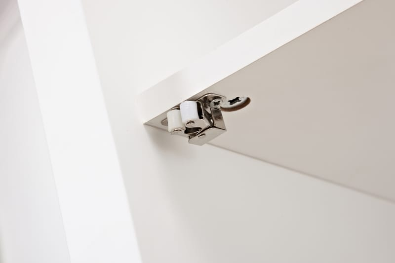 Hampton Vitrineskap 70 cm 3 Hyller Dør - Hvit - Oppbevaring - Skap - Vitrineskap