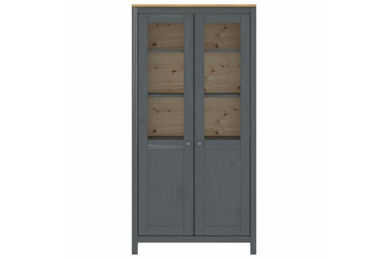 Highboard Hill Range grå 85x37x170,5 cm heltre furu - Oppbevaring - Skap - Vitrineskap