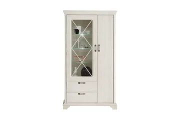 Hurlston Vitrineskap 113 cm - Hvit - Oppbevaring - Skap - Vitrineskap