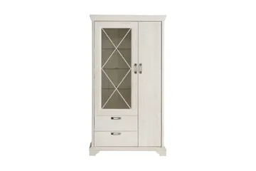 Hurlston Vitrineskap 113 cm - Hvit - Oppbevaring - Skap - Vitrineskap