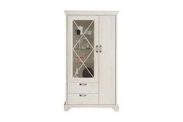 Hurlston Vitrineskap 113 cm - Hvit - Oppbevaring - Skap - Vitrineskap