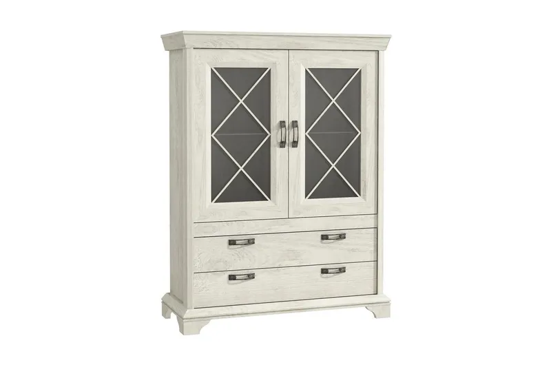 Hurlston Vitrineskap 123 cm, Hvit