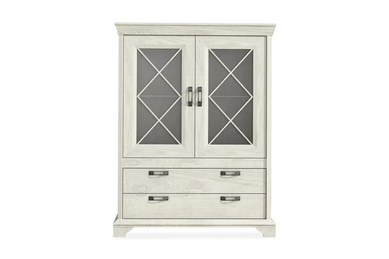 Hurlston Vitrineskap 123 cm - Hvit - Oppbevaring - Skap - Vitrineskap