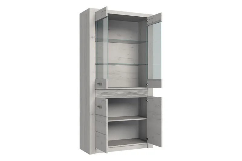 Indianapolis Vitrineskap 96x42x192 cm - Oppbevaring - Skap - Vitrineskap