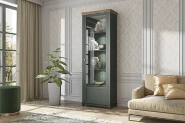 Ivreri Vitrineskap 42x71 cm - Khaki/Natur - Oppbevaring - Skap - Vitrineskap