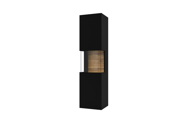 Jestine Vitrineskap 140 cm - Svart - Oppbevaring - Skap - Vitrineskap