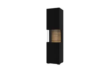 Jestine Vitrineskap 140 cm - Svart - Oppbevaring - Skap - Vitrineskap