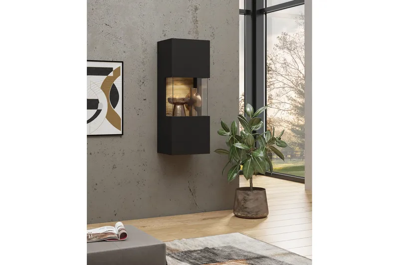 Jestine Vitrineskap 95 cm, Svart