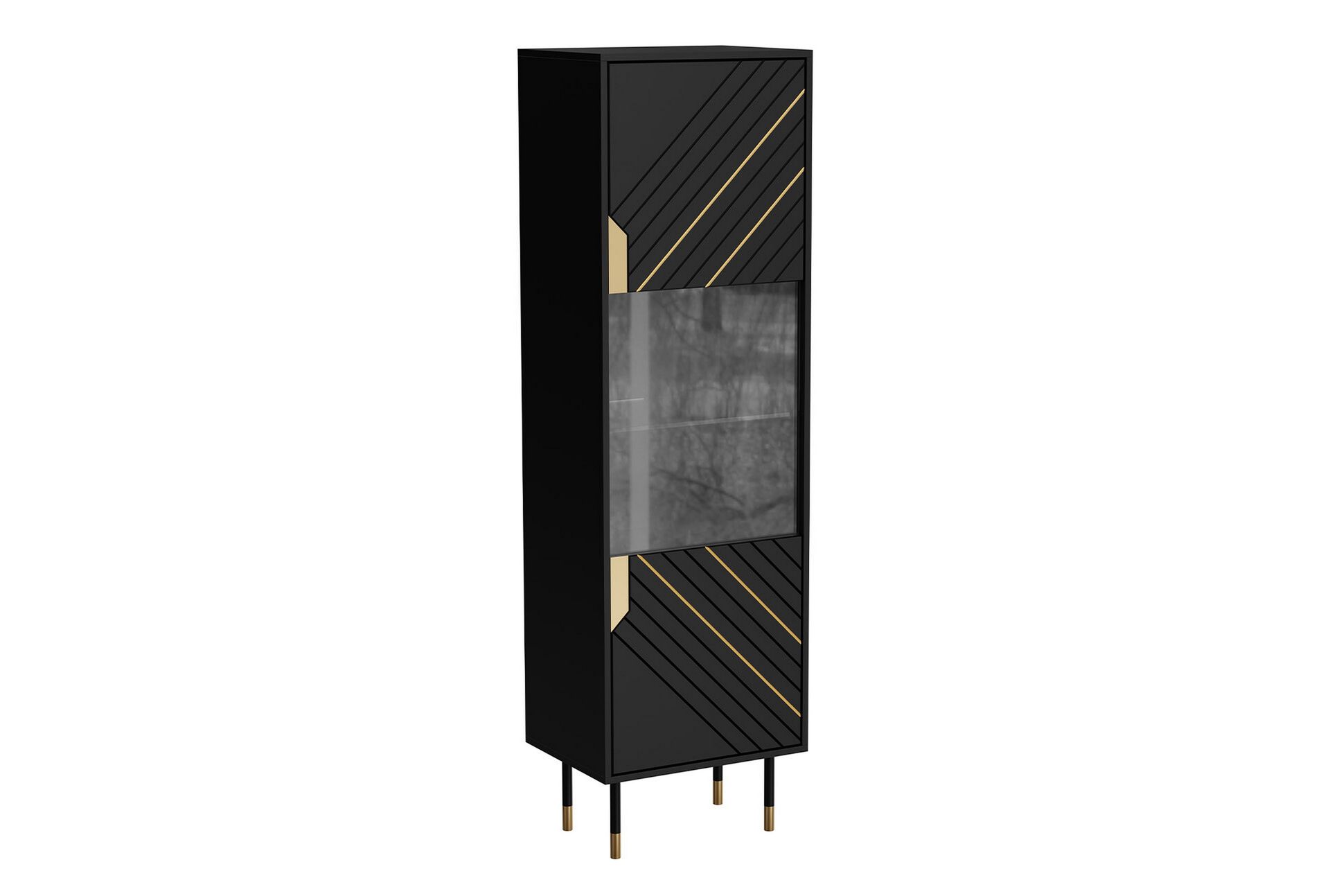 Juniskär Vitrineskap 180 cm - Svart - Oppbevaring - Skap - Vitrineskap