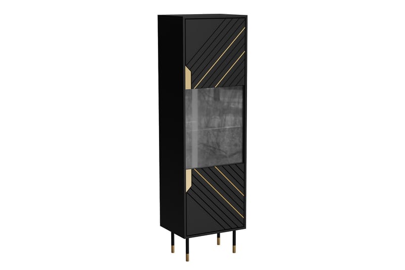 Juniskär Vitrineskap 180 cm - Svart - Oppbevaring - Skap - Vitrineskap