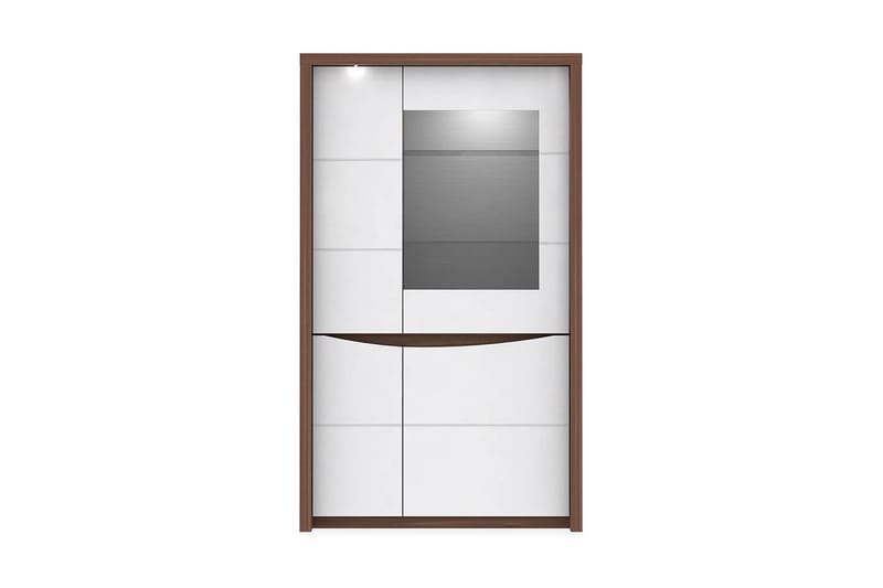 Keoisha Vitrineskap 94x159 cm - Brun / Hvit - Oppbevaring - Skap - Vitrineskap