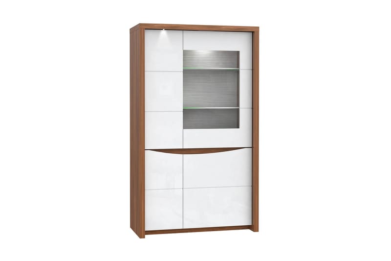 Keoisha Vitrineskap 94x159 cm - Brun / Hvit - Oppbevaring - Skap - Vitrineskap