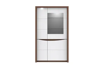Keoisha Vitrineskap 94x159 cm - Brun / Hvit - Oppbevaring - Skap - Vitrineskap