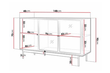 Kintore Vitrineskap 90 cm - Svart - Oppbevaring - Skap - Vitrineskap