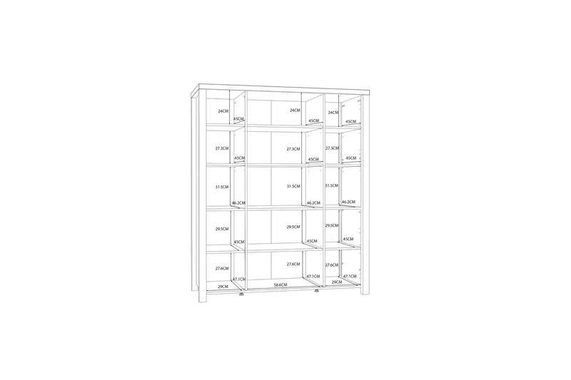 Konitsa Vitrineskap 52x130 cm - Brun/Svart - Oppbevaring - Skap - Vitrineskap
