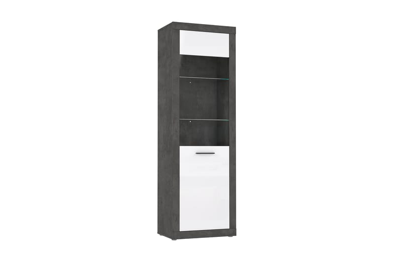 Kranea Vitrineskap 41x63 cm - Grå/Hvit - Oppbevaring - Skap - Vitrineskap