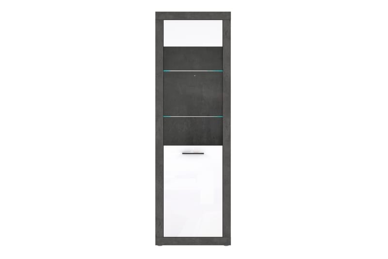 Kranea Vitrineskap 41x63 cm - Grå/Hvit - Oppbevaring - Skap - Vitrineskap