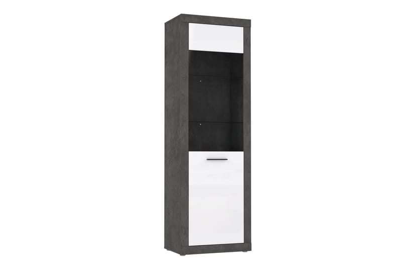 Kranea Vitrineskap 41x63 cm - Grå/Hvit - Oppbevaring - Skap - Vitrineskap