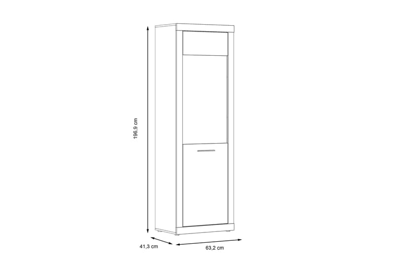 Kranea Vitrineskap 41x63 cm - Grå/Hvit - Vitrineskap