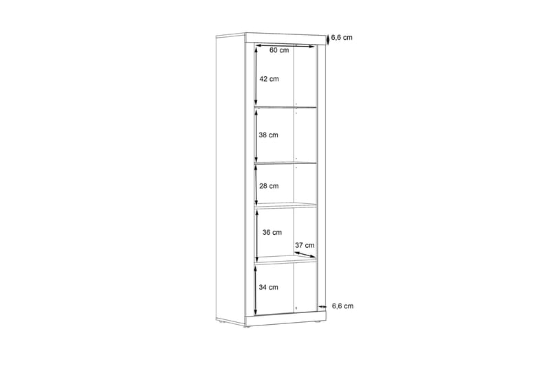 Kranea Vitrineskap 41x63 cm - Grå/Hvit - Vitrineskap