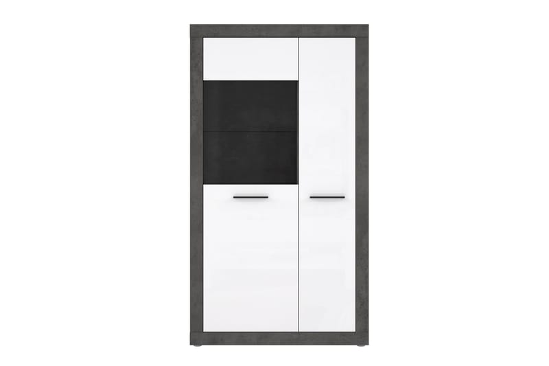 Kranea Vitrineskap 41x93 cm - Grå/Hvit - Oppbevaring - Skap - Vitrineskap