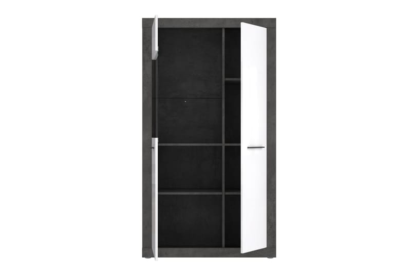 Kranea Vitrineskap 41x93 cm - Grå/Hvit - Oppbevaring - Skap - Vitrineskap