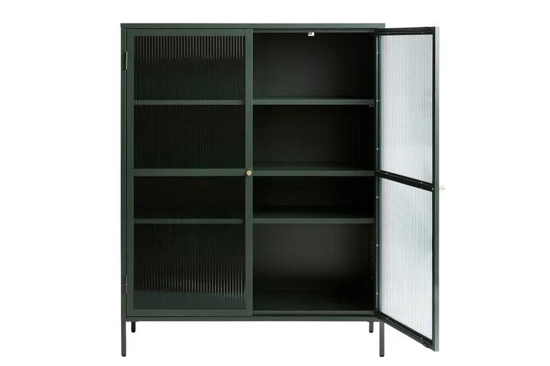 Lazarus Vitrineskap 111x140 cm - Grønn - Oppbevaring - Skap - Vitrineskap