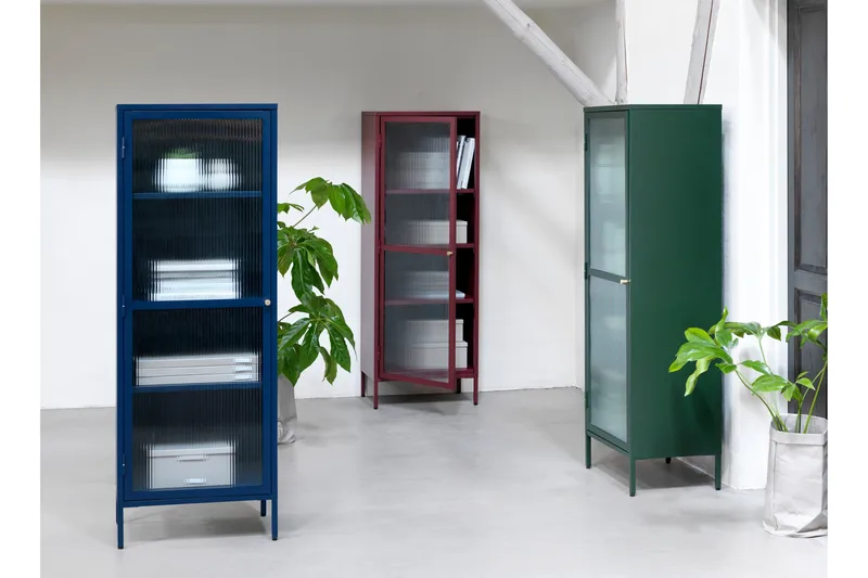 Lazarus Vitrineskap 58x160 cm - Rød - Oppbevaring - Skap - Vitrineskap