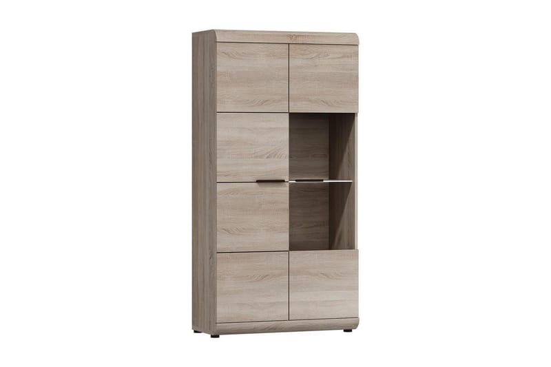 Link Vitrineskap 80x37x158 cm - Beige / Grå - Oppbevaring - Skap - Vitrineskap