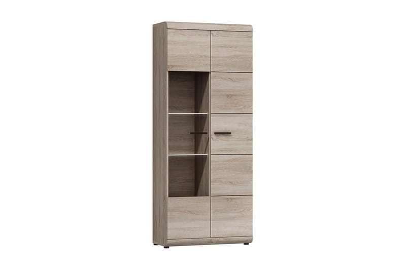 Link Vitrineskap 80x37x194 cm - Beige / Grå - Oppbevaring - Skap - Vitrineskap