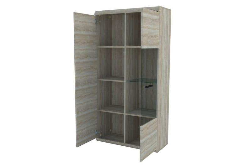Link Vitrinskåp 80x37x158 cm NO_BRAND Ek - Oppbevaring - Skap - Vitrineskap