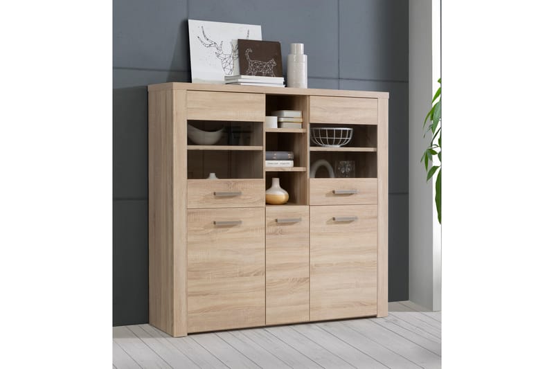 Loannia Vitrineskap 41x146 cm - Brun - Oppbevaring - Skap - Vitrineskap