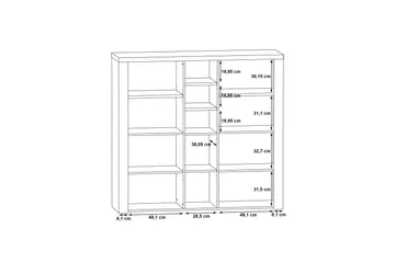 Loannia Vitrineskap 41x146 cm - Brun - Oppbevaring - Skap - Vitrineskap