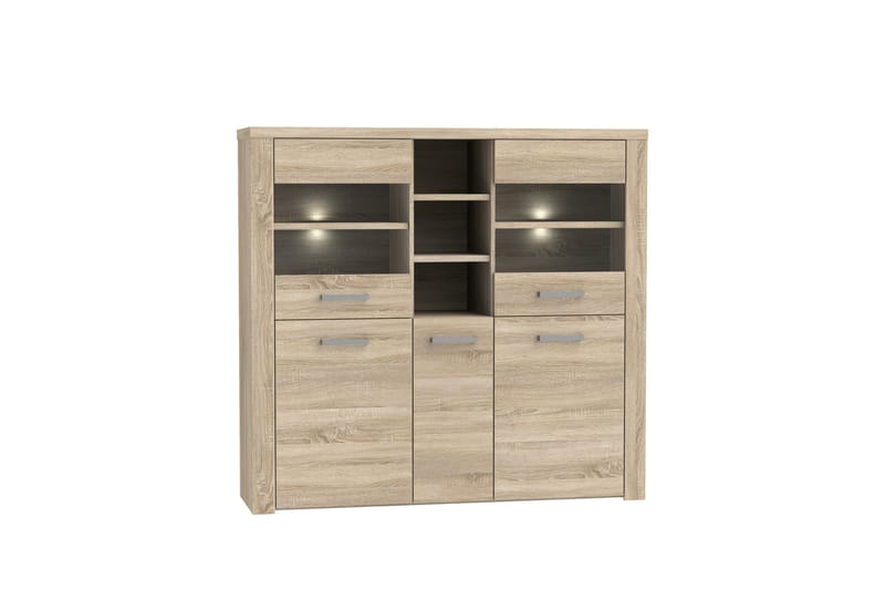 Loannia Vitrineskap 41x146 cm - Brun - Oppbevaring - Skap - Vitrineskap