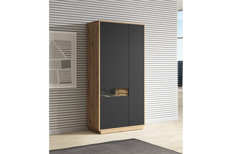 Louetta Vitrineskap 92x181 cm - Flerfarget - Oppbevaring - Skap - Vitrineskap