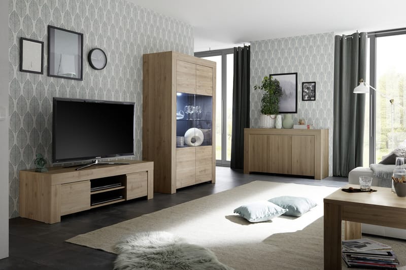 Midas Vitrineskap 110 cm - Brun - Oppbevaring - Skap - Vitrineskap