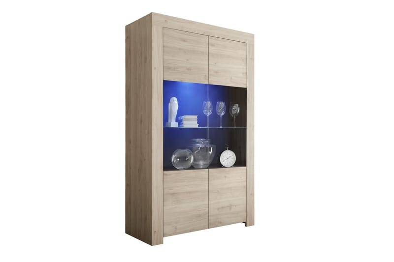 Midas Vitrineskap 110 cm - Brun - Oppbevaring - Skap - Vitrineskap